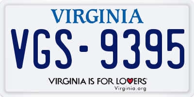 VA license plate VGS9395