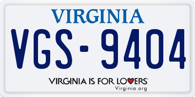 VA license plate VGS9404