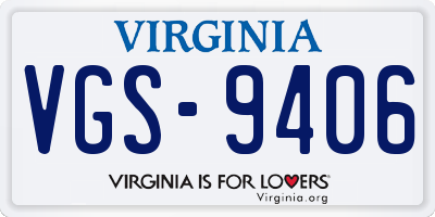VA license plate VGS9406