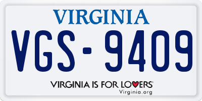 VA license plate VGS9409