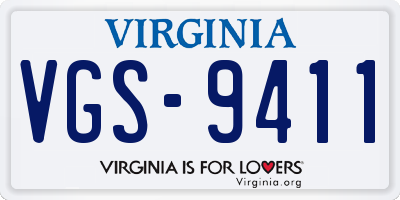 VA license plate VGS9411