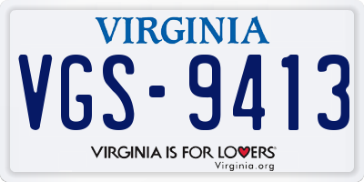 VA license plate VGS9413