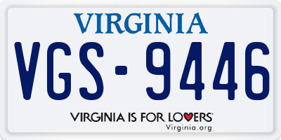 VA license plate VGS9446