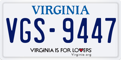 VA license plate VGS9447