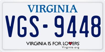 VA license plate VGS9448