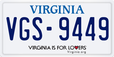VA license plate VGS9449