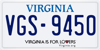 VA license plate VGS9450