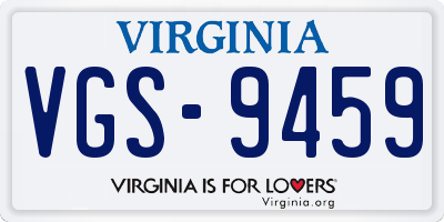 VA license plate VGS9459
