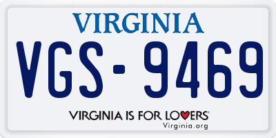 VA license plate VGS9469