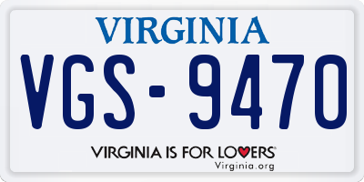 VA license plate VGS9470