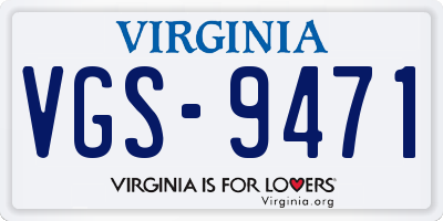 VA license plate VGS9471