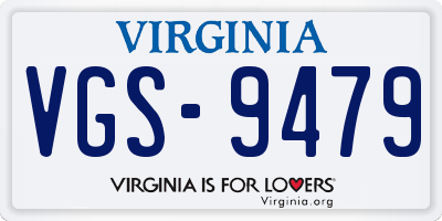 VA license plate VGS9479