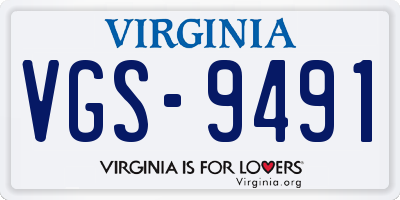 VA license plate VGS9491