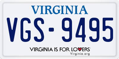 VA license plate VGS9495