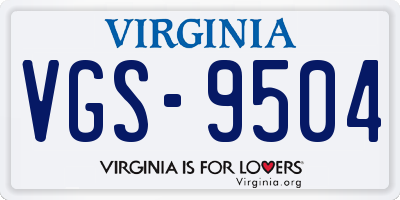 VA license plate VGS9504