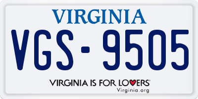 VA license plate VGS9505