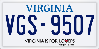 VA license plate VGS9507