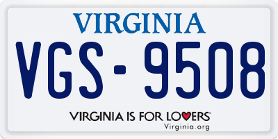 VA license plate VGS9508