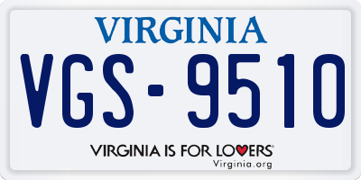 VA license plate VGS9510