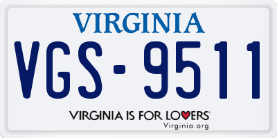 VA license plate VGS9511