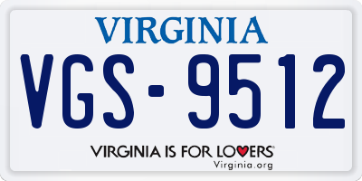 VA license plate VGS9512