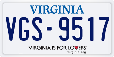 VA license plate VGS9517
