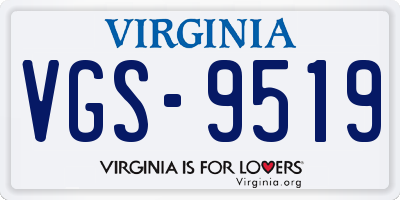 VA license plate VGS9519