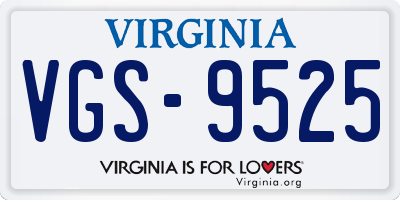 VA license plate VGS9525