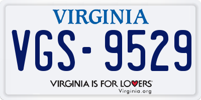 VA license plate VGS9529