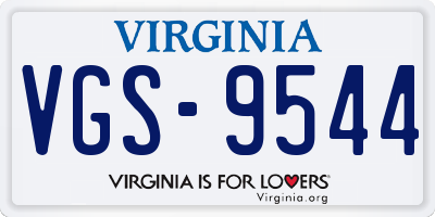 VA license plate VGS9544