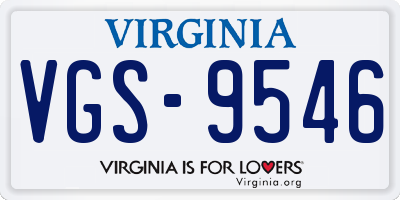 VA license plate VGS9546