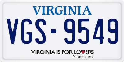 VA license plate VGS9549