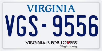 VA license plate VGS9556