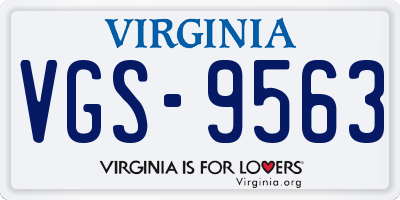 VA license plate VGS9563