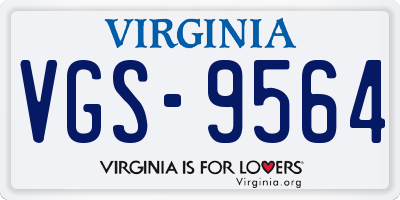 VA license plate VGS9564