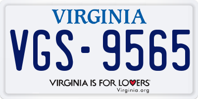 VA license plate VGS9565