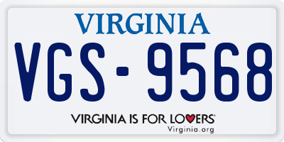 VA license plate VGS9568