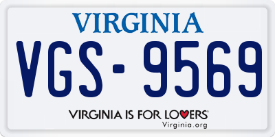 VA license plate VGS9569