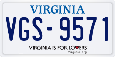 VA license plate VGS9571