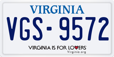 VA license plate VGS9572