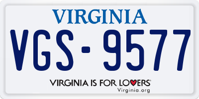 VA license plate VGS9577