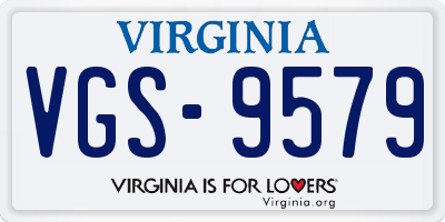 VA license plate VGS9579