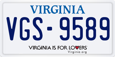 VA license plate VGS9589