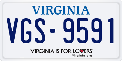 VA license plate VGS9591