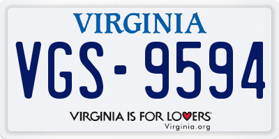 VA license plate VGS9594