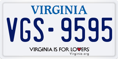 VA license plate VGS9595