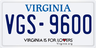 VA license plate VGS9600