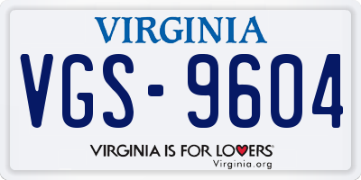 VA license plate VGS9604