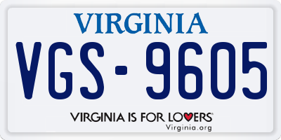 VA license plate VGS9605