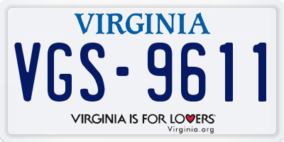 VA license plate VGS9611